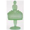 Image 1 : Green BALLERINA Satin Glass Powder Jar #1390026