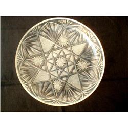 VINTAGE CUT GLASS PLATE WITH STAR CUT DESIGN #1390059