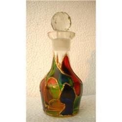 ANTIQUE GLASS BOTTLE HAND PAINTED. #1390061