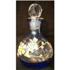 Image 1 : BLUE GLASS HAND PAINTED BOTTLE #1390065