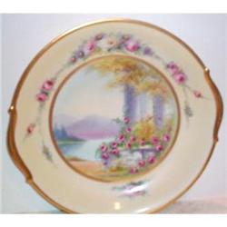 Hand Painted Pickard Deserted Garden Cake Plate#1390132