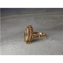 Estate 14K Rose Pink Gold Russian Filigree Ring#1390231