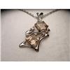 Image 1 : Estate 18K WG Pink Tourmaline Diamond Pendant #1390254