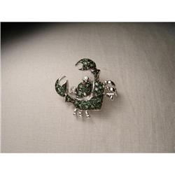 14K WG Gold Diamond Tsavorite Crab Pendant #1390266