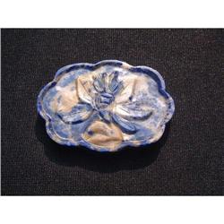 Antique lapis lazuli plaque with floral hand #1390286