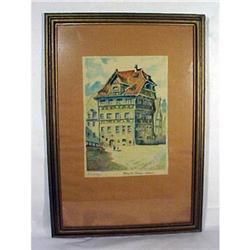 Watercolor of Albrecht Durer's House 1945 #1390443