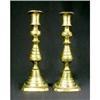 Image 1 : Antique Pair Brass Candlesticks  Push Up #1390444