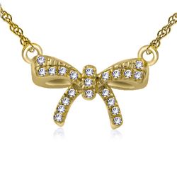 Natural 0.03 CTW Diamond Necklace 14K Yellow Gold - REF-16K2R