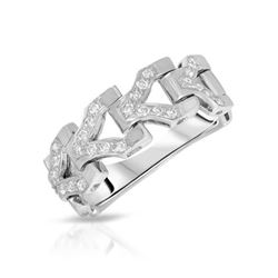 Natural 0.27 CTW Diamond Ring 18K White Gold - REF-80W3H
