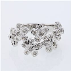 Natural 0.35 CTW Diamond Ring 14K White Gold - REF-87N3Y