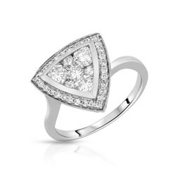 Natural 1 CTW Diamond Ring 14K White Gold - REF-141K3R