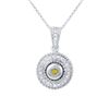 Natural 0.48 CTW Yellow Sapphire & Diamond Necklace 18K White Gold - REF-81N2Y