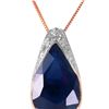 Genuine 4.65 ctw Sapphire Necklace 14KT Rose Gold - REF-44X7M
