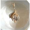 Image 1 : 50's ~ DIAMOND & 14K Y GOLD FREE-FORM PENDANT #1330352