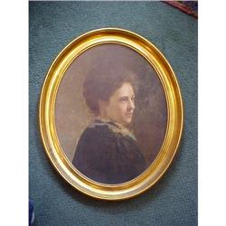 Antique Oil Portrait of a Lady #1330364