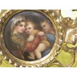 Mother and child porcelain plaque with frame #1330403