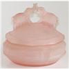 Image 1 : Pink BATTLING ELEPHANTS Satin Glass Dresser Jar#1342633