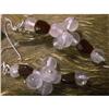 Image 1 : STERLING SILVER Estate GARNET QUARTZ Earrings #1342809