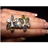 Image 1 : Silver IndiaTourmaline Peridot blue topaz ring #1343067