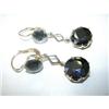 Image 1 : VICTORIAN EARRINGS W/ ROUND OBSIDIAN STONES #1363762