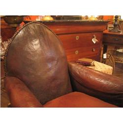 Neo-Gothic Leather Club Chair #1363836