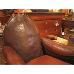 Neo-Gothic Leather Club Chair #1363836