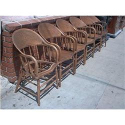 Set of 6 Antique Oak Captain Chairs #1363849