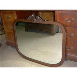 Very Old Oak Carved Wall Mirror #1363850