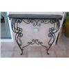 Image 1 : Wrought iron console w/marble #1363898