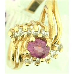 0.86ct Pink Sapphire & Diamond 14k Gold Ring #1363946