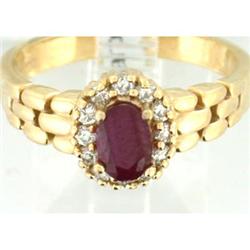  0.75ct Ruby & 0.24tcw Diamond 14k Gold Ring #1363948