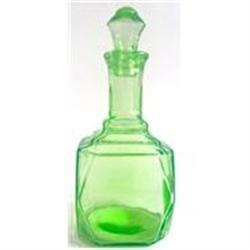 Hocking Grn Depression Glass Art Deco Decanter #1364015