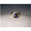 Image 1 : Estate 14K YG Diamond Onyx Lapis Mens Ring #1364264