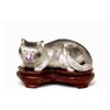 Image 1 : Chinese Export Porcelain Bisque Reclining Cat #1364371