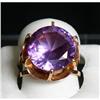 Image 1 : Estate Round Amethyst Rose Gold Ring Vintage #1364447