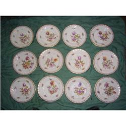 12 19th century Dresden hand-painted plates #1364495