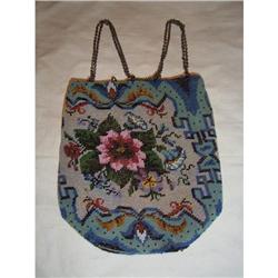 Antique Beaded Purse with Silver Chain #1364497