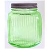 Image 1 : Green Depression Glass Hocking Cookie Jar #1370440