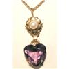 Image 1 : 14K Amethyst & Pearl Heart Pendant #1331023