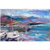 Image 1 : "Yachts. Pink evening" oil in impressionism #1331198