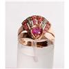 Image 1 : Estate Art Nouveau Diamond Ruby Rose Gold Ring #1331705