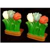 Image 1 : Pair of Antique Hand-Painted Tulip Bookends #1331943