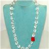 Image 1 : STERLING SILVER Estate CRYSTAL CORAL Necklace #1343600