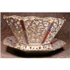 Image 1 : SCHUMANN Pierced Bowl/Plate HP ANTIQUE 2 pc Set#1343689