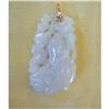 Image 1 : CARVED WHITE JADE "MELON GOURD" PENDANT/14K #1343716