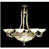 Image 1 : Alabaster stone and casted bronze chandelier.  #1344008