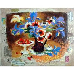 Alexander Wissotsky, Blue Irises,  SS on Wood #1344099