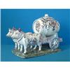 Image 1 : French Faience Large Cart 2 Cows Desvres c1920 #1364769