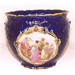 Majolica cobalt blue jardinere #1364975