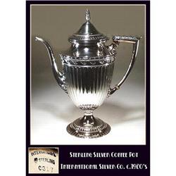 VINTAGE 1920's STERLING SILVER COFFEE POT/ #1365012